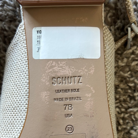 SCHUTZ Violetta Offwhite Pointed Toe Slingback Flats with Bow Size 7 - Picture 8 of 10